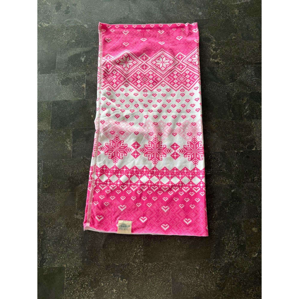 Turtle Fur Youth Kids Pink White Fair Isle Heart Snowflake Neck Warmer Gaiter